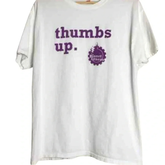 Planet Fitness Size XL White Thumbs UpT-Shirt. New Without Tags - Picture 1 of 2